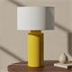 Lámpara de Mesa ALBERT Cerámica Mostaza Pantalla Blanca