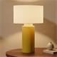 Lámpara de Mesa ALBERT Cerámica Mostaza Pantalla Blanca