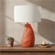 Lámpara de Mesa KEPA Cerámica Terracota Pantalla Blanca