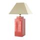 Lámpara de Mesa ALBA Cerámica Roja Pantalla Beige