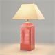Lámpara de Mesa ALBA Cerámica Roja Pantalla Beige