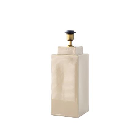 Lámpara de Mesa ALBA Cerámica Beige Metal Oro Sin Pantalla