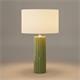 Lámpara de Mesa TRIANA Cerámica Verde Pantalla Blanca