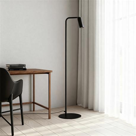 Lámpara Pie de Salón IMARA Metal Negro Foco Orientable GU10