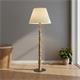 LAMPARA PIE SALON ADELA MADERA E27 C/PANTALLA BEIG XTRELAMP