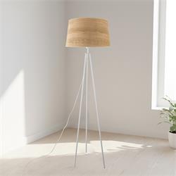 LAMPARA PIE SALON AITANA BLANCO E27 C/P MAD/CLARA XTRELAMP