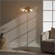 LAMPARA PIE SALON XANA XTRELAMP METAL ORO 3 LUCES E27
