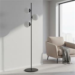 Lámpara Pie de Salón ANABEL Negro 3 luces C/T Blanca