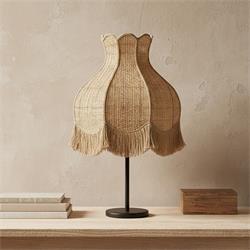 Lámpara de Mesa Alta TOLOSA Rafia Natural Flecos Yute