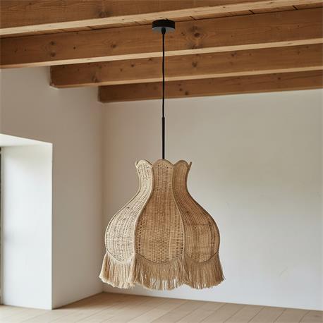 Lámpara de techo TOLOSA Rafia Natural Flecos Yute 40 Cm