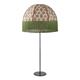 Lámpara Pie de Salón MARCELA Flores Yute Beige Flecos Verde