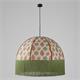 Lámpara de Techo MARCELA Flores Yute Beige Flecos Verde D70
