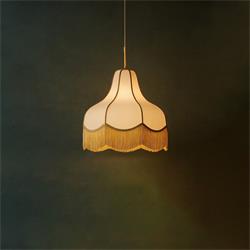 Lámpara de Techo LIV D40 Beige con Flecos Oro