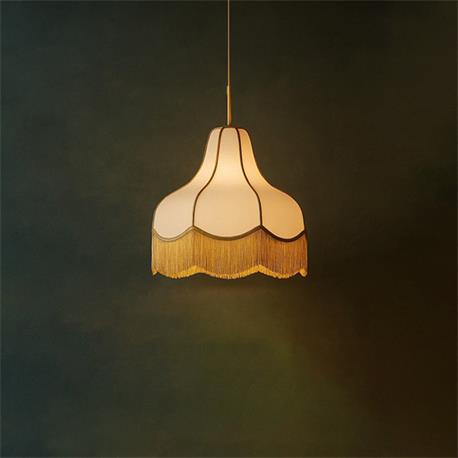 Lámpara de Techo LIV D40 Beige con Flecos Oro