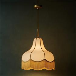 Lámpara de Techo LIV D50 Beige con Flecos Oro