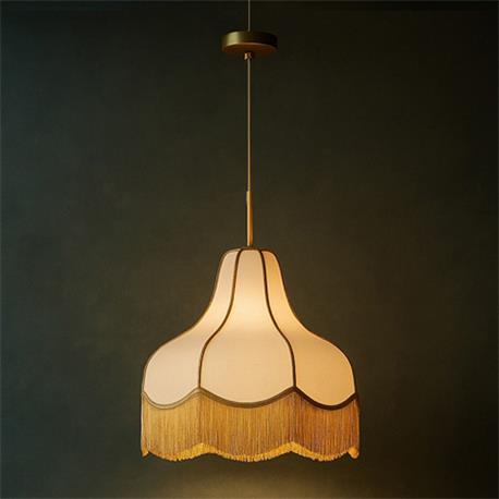 Lámpara de Techo LIV D50 Beige con Flecos Oro