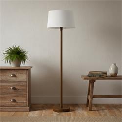 LAMPARA PIE SALON CAMILA NOGAL E27 C/PANTALLA BEIG XTRELAMP