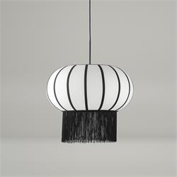 COLGANTE EVA TEXTIL FLECOS BLANCO/NEGRO 50CM XTRELAMP