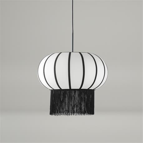COLGANTE EVA TEXTIL FLECOS BLANCO/NEGRO 50CM XTRELAMP