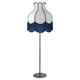 Lámpara Pie de Salón SANCHICA Pantalla Blanca Flecos Azul
