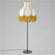Lámpara Pie de Salón SANCHICA Pantalla Blanca Flecos Mostaza