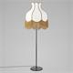 Lámpara Pie de Salón SANCHICA Pantalla Blanca Flecos Oro