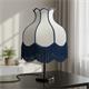 Lámpara de Mesa SANCHICA Pantalla Blanca Flecos Azules