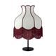 Lámpara de Mesa SANCHICA Pantalla Blanca Flecos Burdeos
