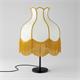 Lámpara de Mesa SANCHICA Pantalla Blanca Flecos Mostaza