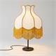 Lámpara de Mesa SANCHICA Pantalla Blanca Flecos Mostaza