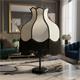 Lámpara de Mesa SANCHICA Pantalla Blanca Flecos Negros