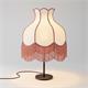 Lámpara de Mesa SANCHICA Pantalla Blanca Flecos Rosas
