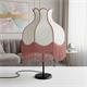 Lámpara de Mesa SANCHICA Pantalla Blanca Flecos Rosas