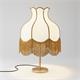 Lámpara de Mesa SANCHICA C/P Blanca Flecos Dorados Base Oro