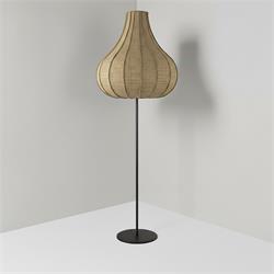 LAMPARA PIE SIRA RAFIA NATURAL HILO TRENZADO C/P 50CM XTRELA