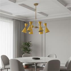 Lámpara de Techo XENA Metal Mostaza Oro 6 Luces G9