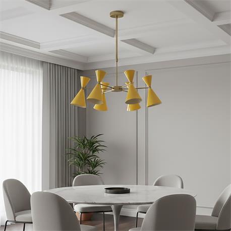 Lámpara de Techo XENA Metal Mostaza Oro 6 Luces G9