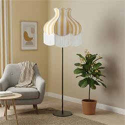 Lámpara Pie de Salón EPIFANÍA Pantalla Rayas Amarillas