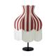 Lámpara de Mesa EPIFANÍA Pantalla Rayas Rojas Blancas