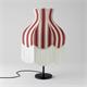 Lámpara de Mesa EPIFANÍA Pantalla Rayas Rojas Blancas