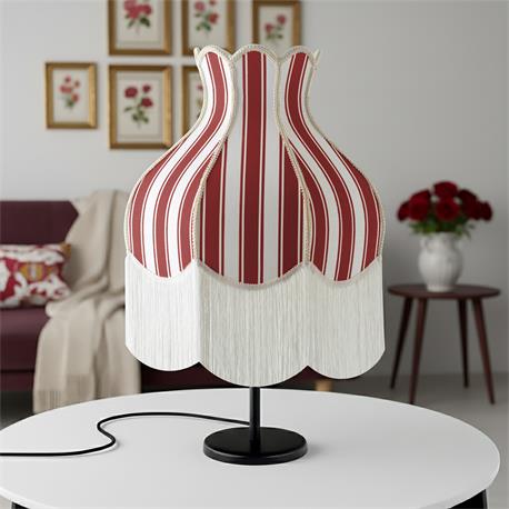 Lámpara de Mesa EPIFANÍA Pantalla Rayas Rojas Blancas