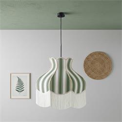 Lámpara de Techo EPIFANÍA Pantalla Rayas Verdes D50