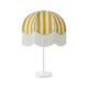 Lámpara de Mesa LEOCADIA Pantalla Amarilla Fleco Blancos