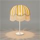 Lámpara de Mesa LEOCADIA Pantalla Amarilla Fleco Blancos