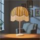 Lámpara de Mesa LEOCADIA Pantalla Amarilla Fleco Blancos