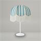 Lámpara de Mesa LEOCADIA Pantalla Azul Flecos Blancos