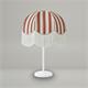 Lámpara de Mesa LEOCADIA Pantalla Rojas Flecos Blancos