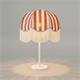 Lámpara de Mesa LEOCADIA Pantalla Rojas Flecos Blancos