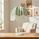 Lámpara de Mesa LEOCADIA Pantalla Verdes Flecos Blancos