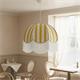 Lámpara de Techo LEOCADIA Pantalla Amarilla Fleco Blanco D50